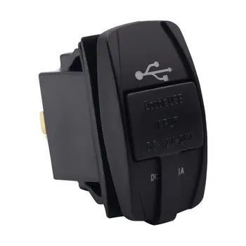 

Dual Car USB Charger Socket with LED Light USB Phone Charge Adapter Power Socket for Rocker Switch Panel