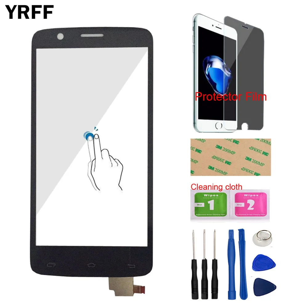 

Front Glass For FLY IQ4409 Quad ERA Life 4 IQ 4409 Touch Screen Digitizer Panel Glass 4.5 Mobile Tools Protector Film