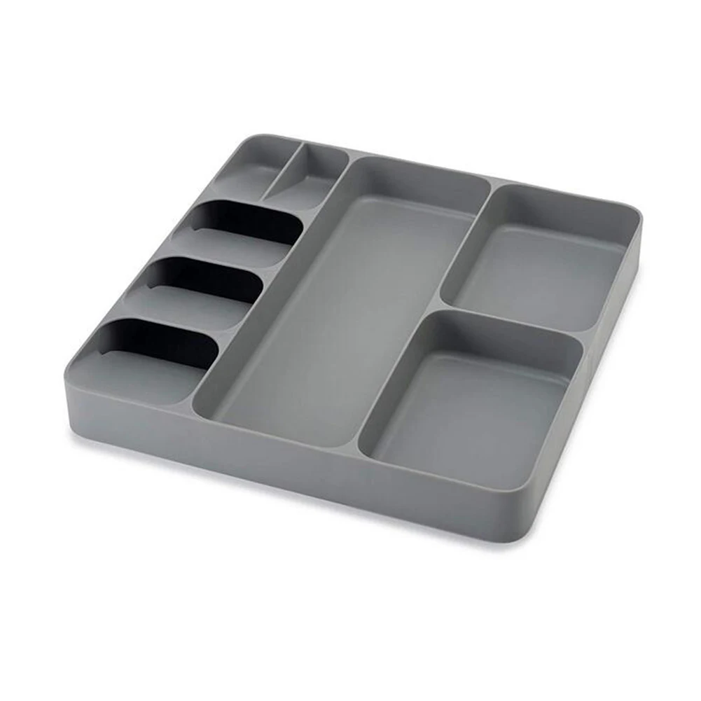 Практичный лоток Вставка столовая ложка разделитель посуды органайзер ящик Органайзер компактный ящик для хранения Органайзер для кухонных принадлежностей - Цвет: grayA
