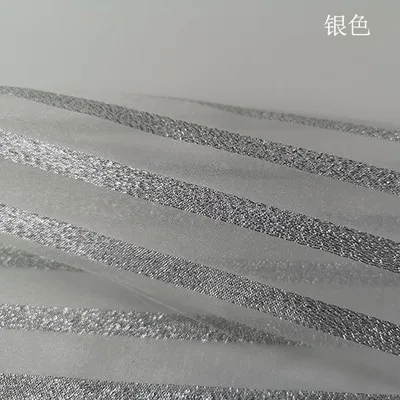 silver Золотая кружевная ткань для модного вечернего/свадебного платья органза в полоску кружева Diy танцевальная одежда Пришивные аксессуары ткань - Цвет: silver