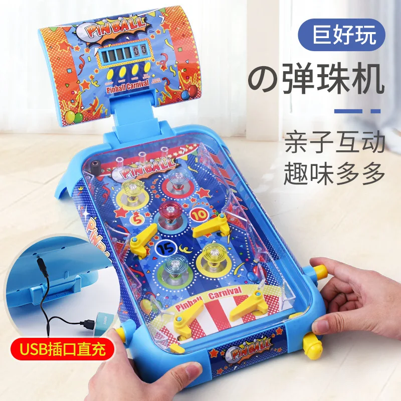 

Hot Sales Interactive Toy Pinball Machine Stereo Effect Football Small Marbles Table Hockey Desktop you xi tai Parent And Child