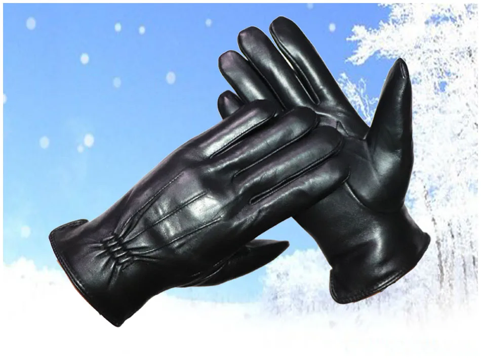 Hochwertige Lederhandschuhe Männer, Schaffellwolle Winter Doppelschicht warme Pelzhandschuhe, dicke Echtpelzhandschuhe, Fahrer Radfahren Touchscreen Schaffellhandschuhe, modische neue 2026 – Detail 8