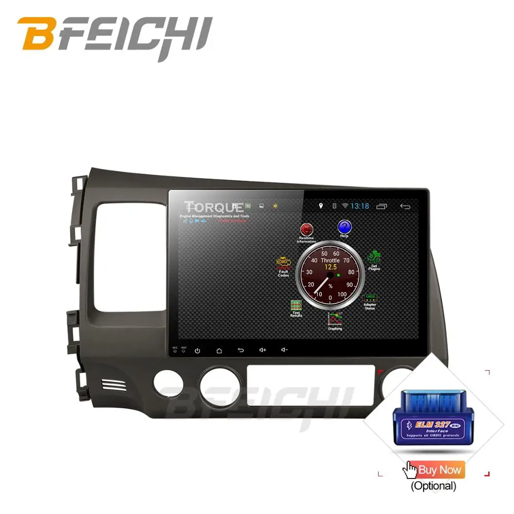Sale android 9.0 PX30 car dvd gps player for honda civic 2006-2011 with radio gps navigation support mirror link steering wheel 2