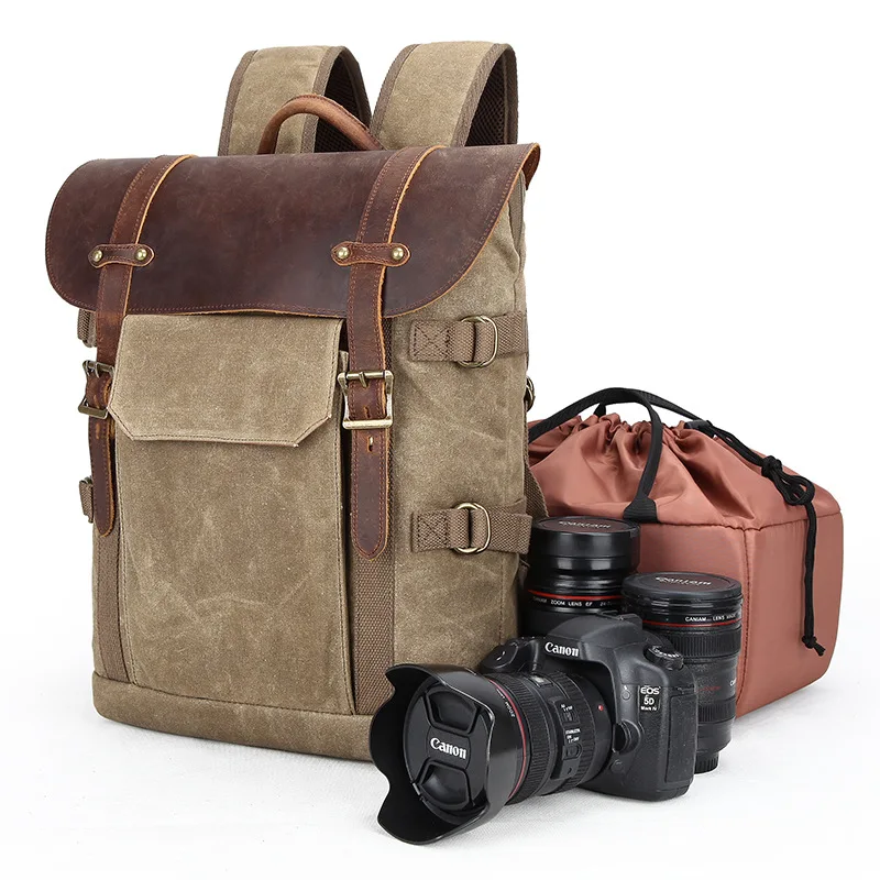 

CamDress Batik Canvas Waterproof Photography Bag Outdoor Wear-resistant Photo Camera Backpack Men Fujifilm Nikon Canon Sony