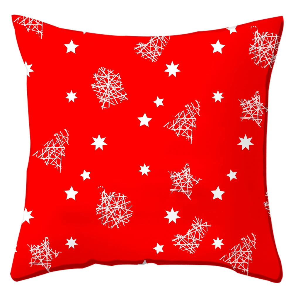 Homesky Merry Christmas Cushion Cover 45x45cm Decoration Pillowcases Santa Claus Polyester Throw Pillow Case Cover