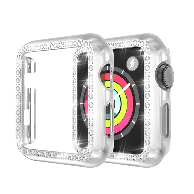 Чехол со стразами для apple watch Series 5 44 мм, защитная крышка 40 мм iWatch 4 экрана, чехол для apple Watch 3 42 мм, чехол 38 мм