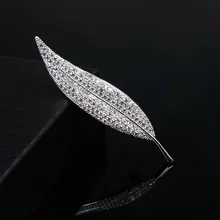 Стиль корейский стиль листовой циркон брошь модная Элегантная Брошь оливковая ветка корсаж элегантный универсальный аксессуар для одежды