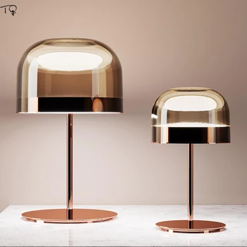 Billig Post-moderne Kreative Designer Rose Gold Glas Äquator Tisch Lampe Led Laternen Kunst Dekor Hotel Nacht Schlafzimmer Wohnzimmer Studio