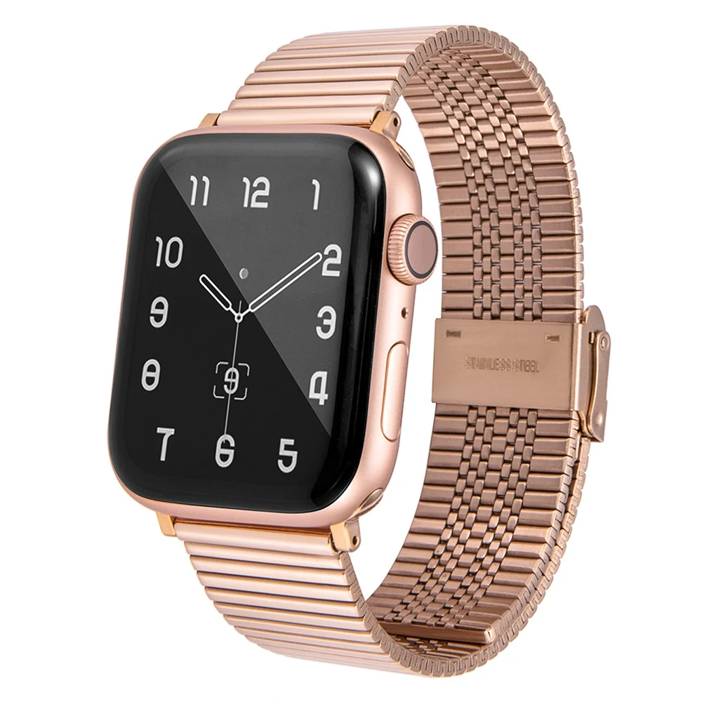 Металлический ремешок для Apple Watch Band Series 7 6 SE 5 4 3 2 браслет из нержавеющей стали iWatch