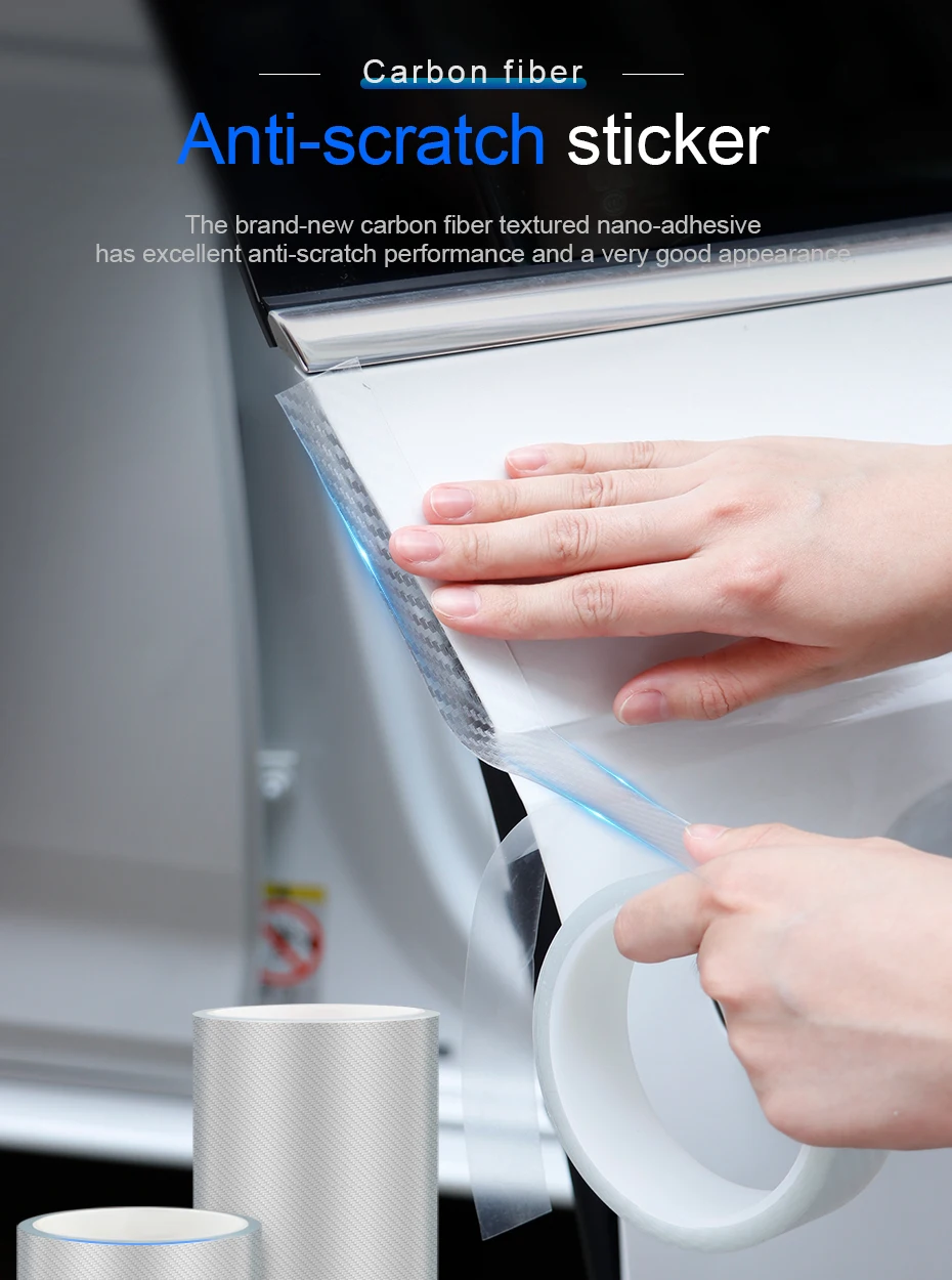 Car Door Protective Sticker Transparent Nano Tape 10m Car Stickers Styling Mouldings Auto Bumper Protector Films Anti Collision