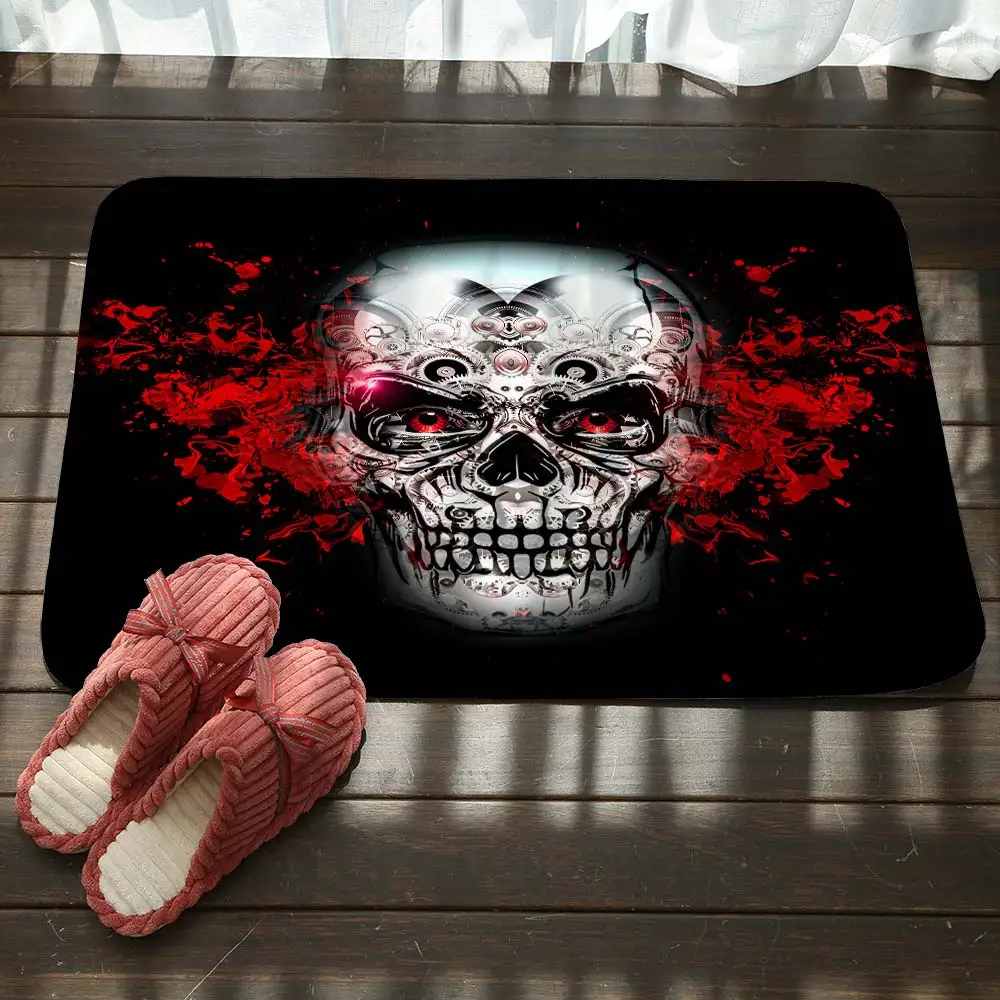 Bleed Skull Придверные коврики черные для гостиной спальни Декор нескользящий