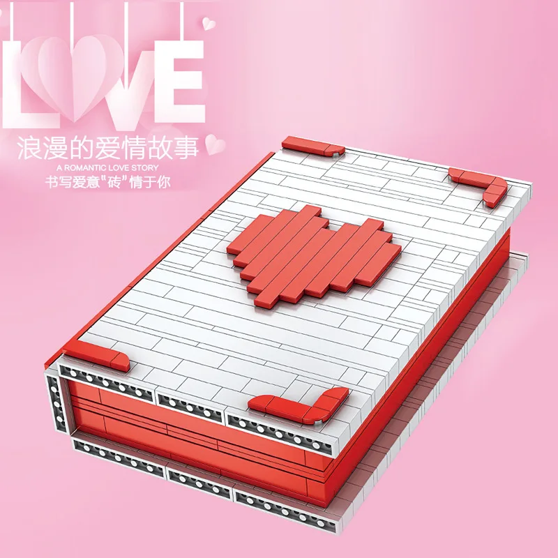 

JK Love 520 Creative Building Blocks Fit Lepining Idea Bricks The Romantic Story Book Model Toys For Children Valentine's Gifts