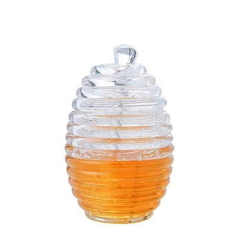 

Kitchen Transparent Beehive-shaped Honey Jar with Dripper Stick for Storing and Dispensing Honey Honey Jar Kitchen Organizer