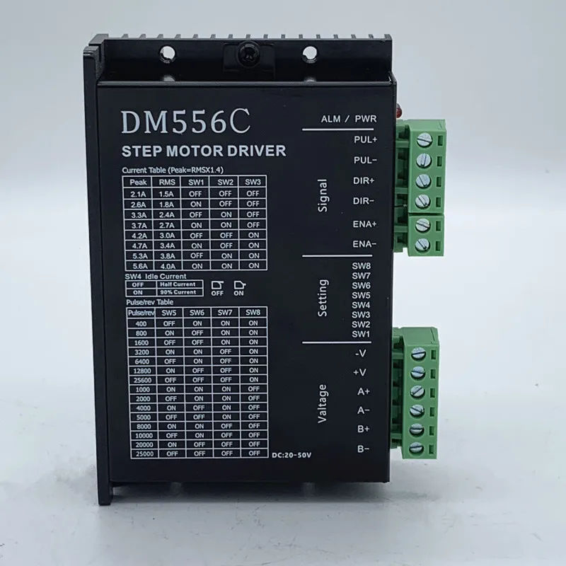 DM556 2-фазный шаговый мотор драйвер 42/57 шаговый двигатель контроллер 24 V-с алюминиевой крышкой, 50В DC8 уровень Выход ток Шаг более крутой мотор драйвер