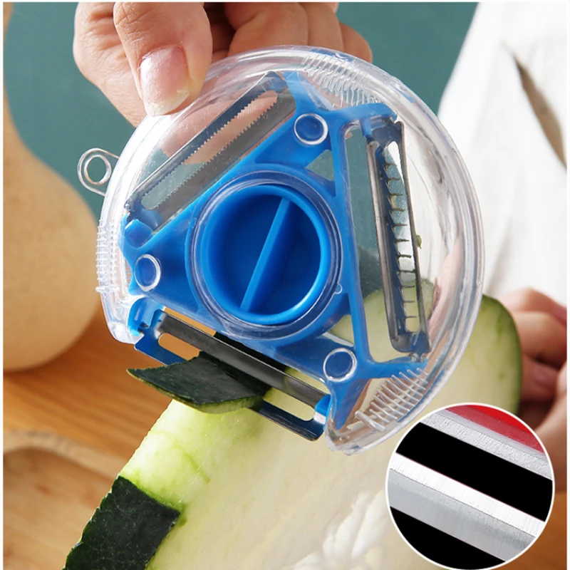 3 in 1 Magic Trio Peeler Set Slicer Stainless Steel Peeler Shredder Julienne Cutter Multi Peel Blade Zesters Grater Kitchen Tool - Image 4