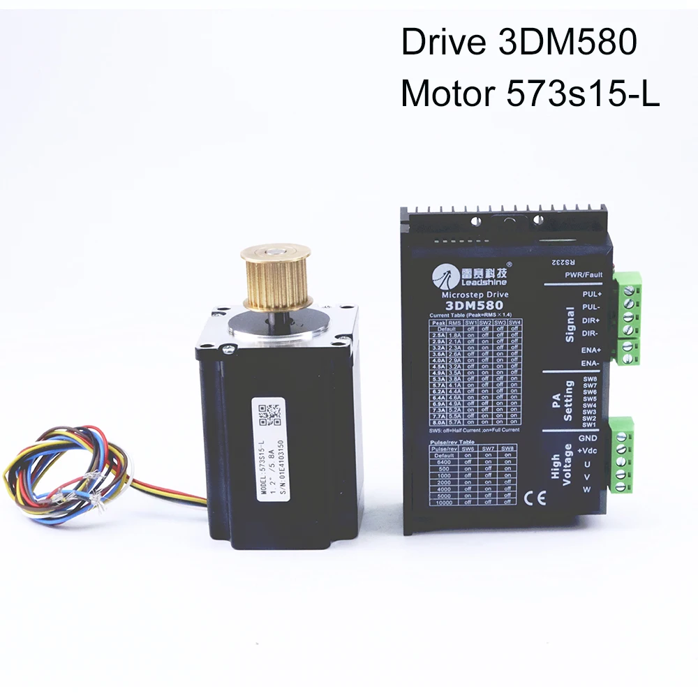 

Will Feng 3 Phase Leadshine Stepper Motor 573s15-L and Drive 3DM580 2pcs/set For Co2 Laser Cutter Engraving Machine