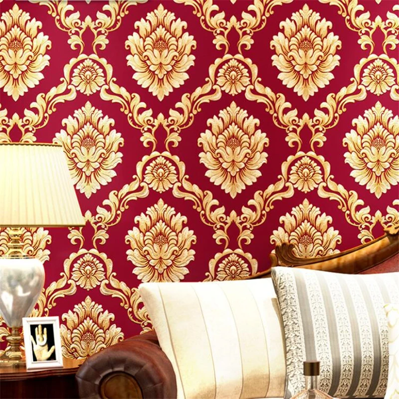 Papel де parede High-end класса люкс в европейском стиле с большим цветком и ТВ фоне