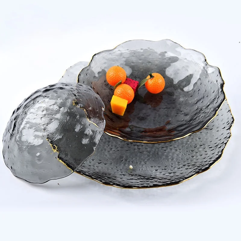 

Nordic wind Phnom Penh glass plate home cold fruit salad bowl cutlery