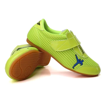 남자 스포츠 무술 쿵푸 체육관 스니커즈, 녹색 남자 아이 타이치 신발, 부드러운 밑창 남자 태권도 신발, 레슬링 트레이너