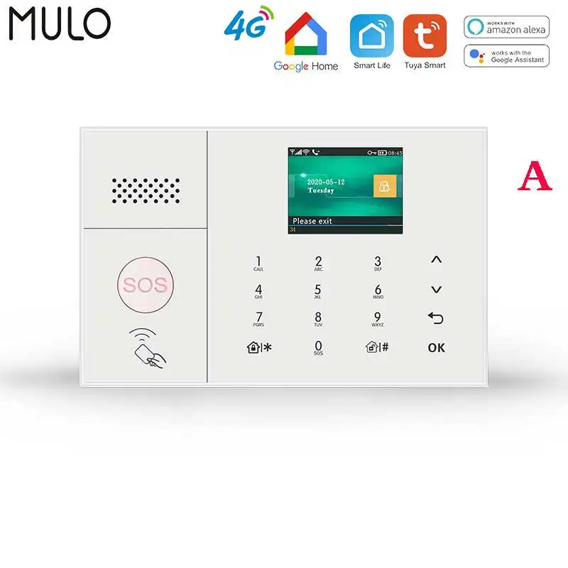 wireless security keypad MULO 4G 3G Security Alarm Systems for Home with Smart Motion Detector and Door Sensor PG108 security alarm keypad Alarms & Sensors