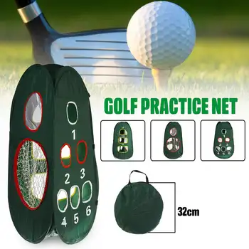 

Protable Golf Practice Net Target Cutting Rod Foldable Flat Nylon Folding Net Golf Accessories