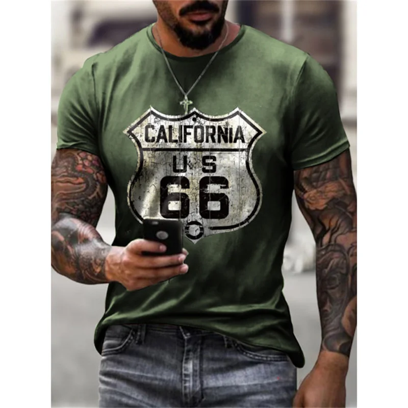 3D Triumph Motorcycle Print T-shirt Oversize Tshirt Unisex Round Neck Summer Men's Clothing Short Sleeves Cool Male Tops Tees