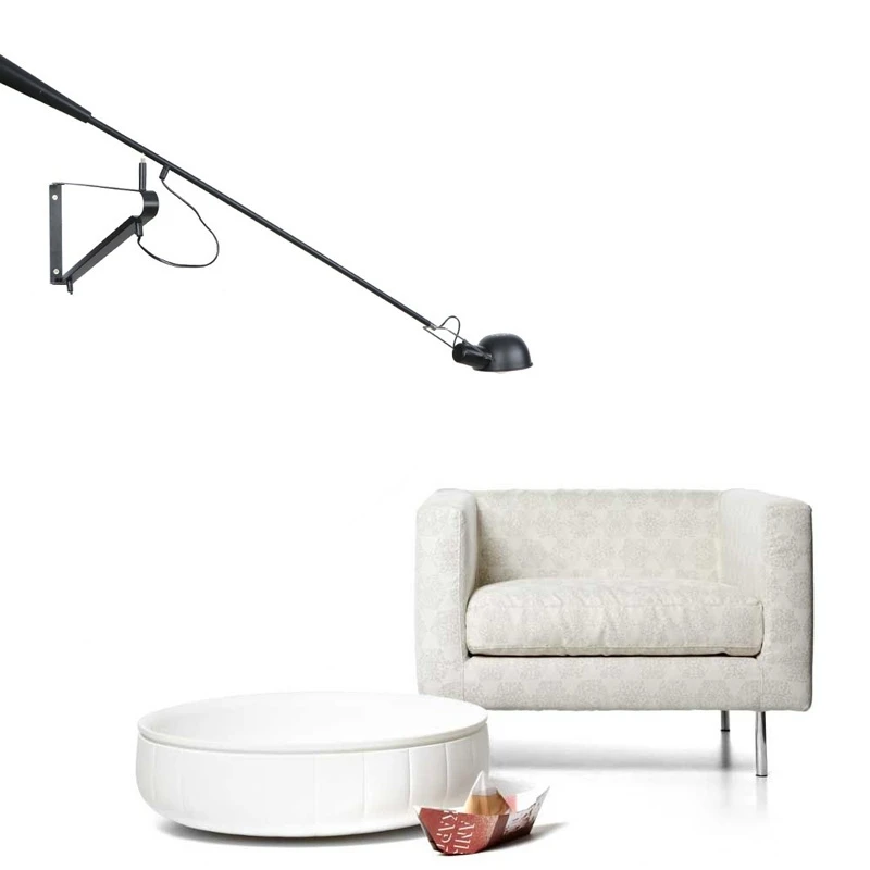

Nordic Creative Living Room hotel Bedroom light Retro loft Wall Lamp adjustable lampada rail project lamp arts wall sconce