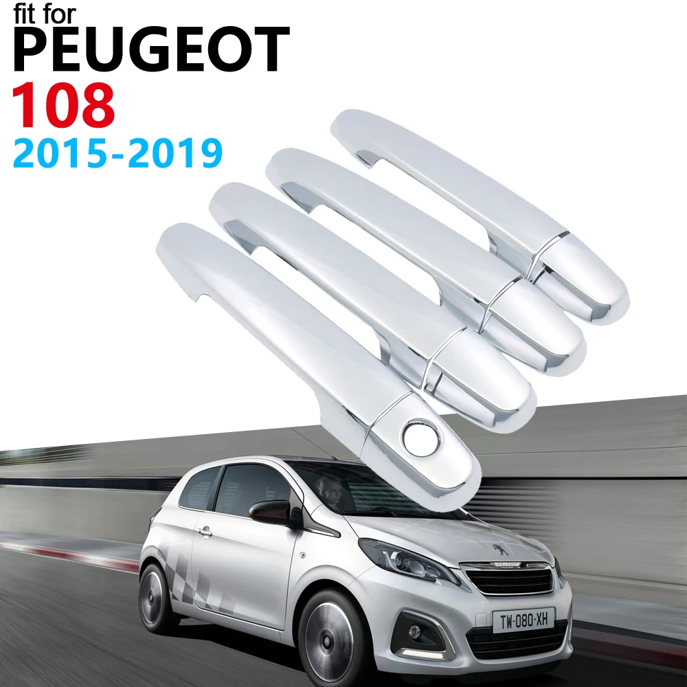 Дверная ручка автомобильные аксессуары для Peugeot 108 2015 ~ 2019 роскошная