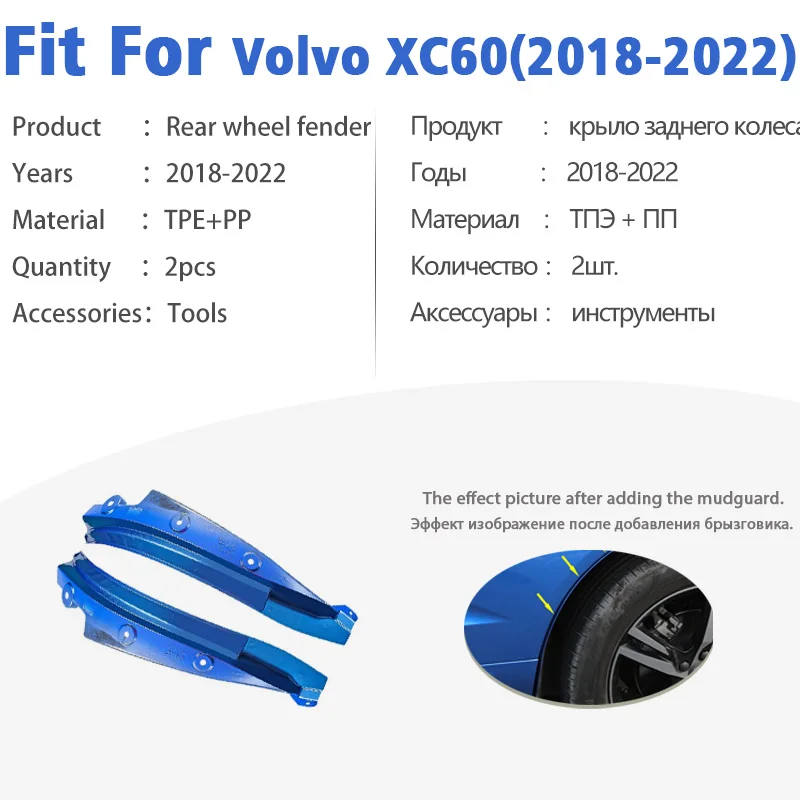 Рисунок 3 - Для Volvo XC60 Брызговики синие