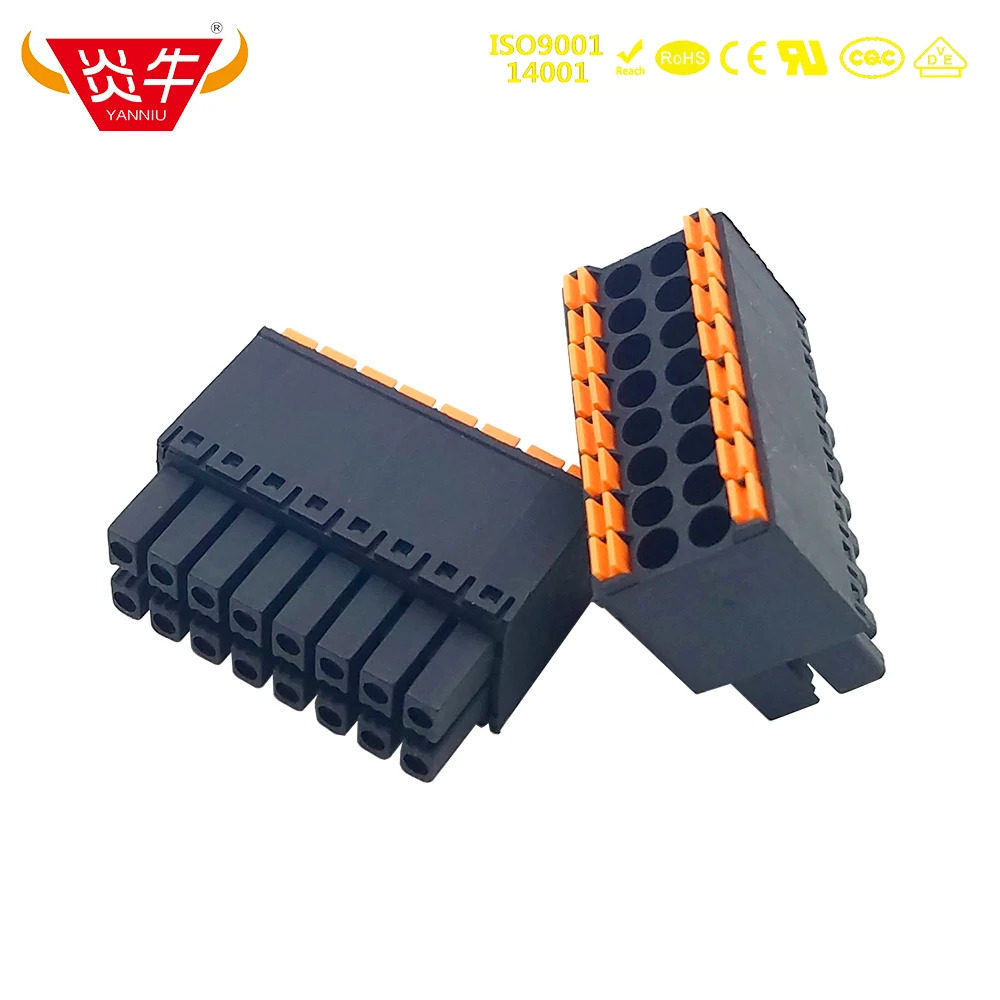 3.5mm 15EDGKNH KF2EDGKS DFMC 1,5/ 4-ST-3,5 1790124 FEMALE PCB CONNECTOR PLUGGABLE PLUG-IN TEMINAL BLOCKS PHOENIX CONTACT YANNIU 5 pins female waterproof marine underwater pluggable connector watertight bulkhead electric connectors for rov