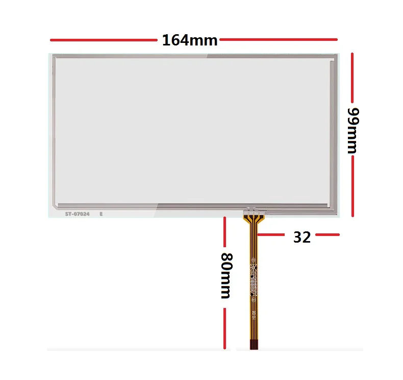 

Новый 7-дюймовый 4-проводной резистивный сенсорный экран для автомобильной навигации GPS DVD Сенсорная панель 164*99 мм