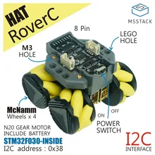M5Stack официальный RoverC программируемый всенаправленный мобильный робот база Совместимость с M5StickC STM32f030f4 микроконтроллер M5Stack официальный RoverC программируемый всенаправленный мобильный робот база Совместимость с M5StickC STM32f030f4 микроконтроллер