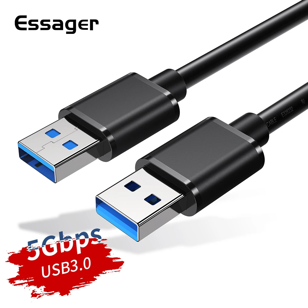 

Essager USB 3.0 Extension Cable Male to Male USB3.0 Extension Cord 5Gbps USB Extender Data Wire for Radiator Hard Disk Webcom PC