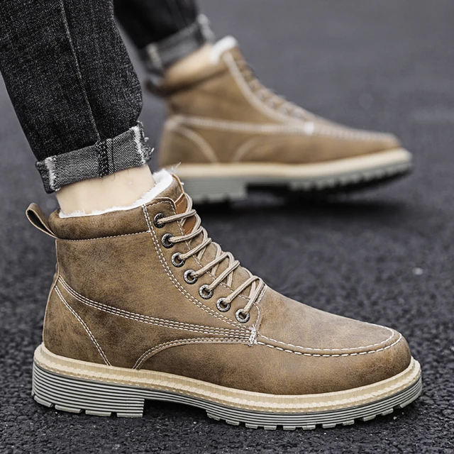 Botas de nieve cálidas hombre, botines para caminar al libre, cómodos e informales, invierno, 2020 _ - AliExpress Mobile