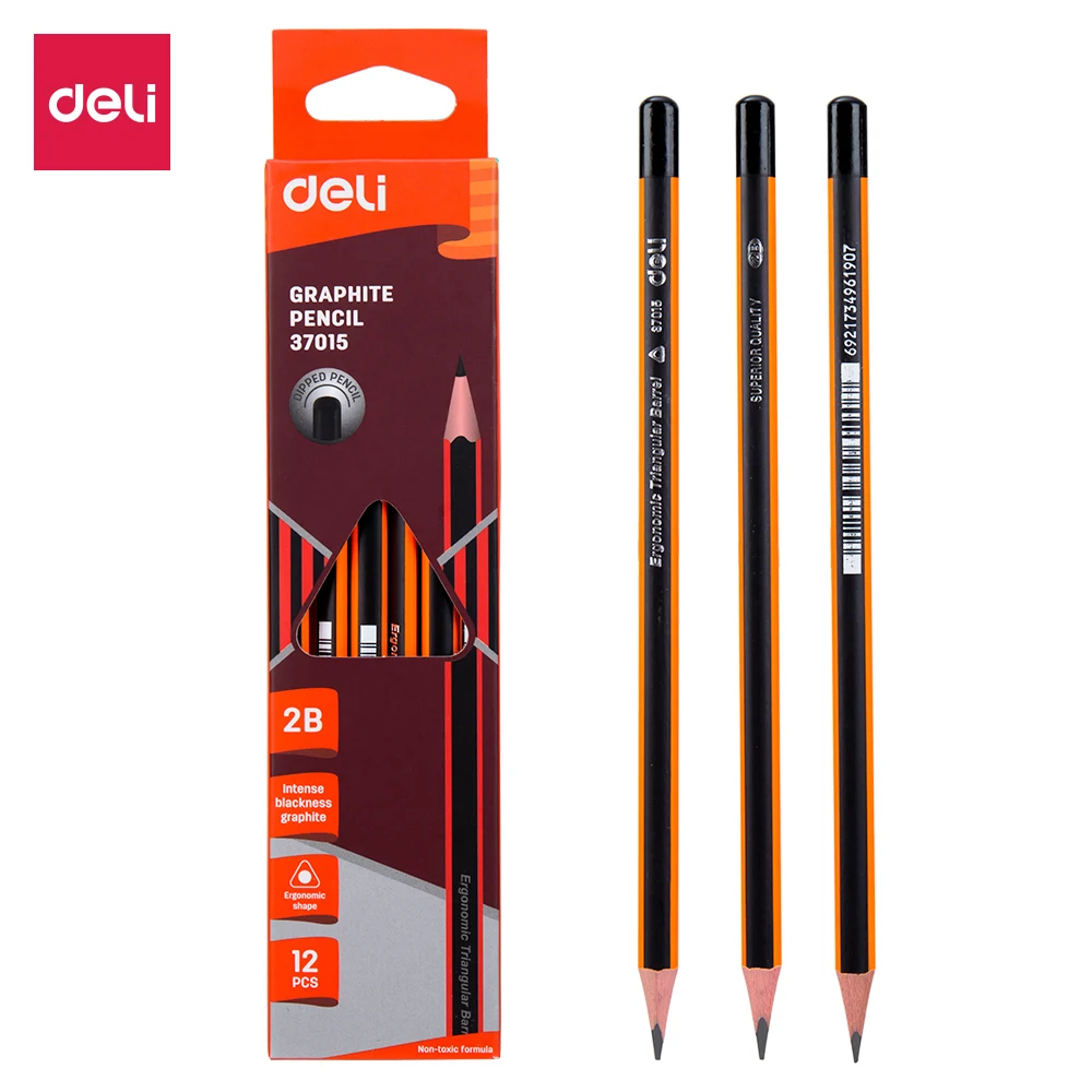 

DELI Graphite Pencils for School 1 Box(12PCS) HB/2B Office Pencil Drawing Pencil Set Pencils for Kids E37015 E37016