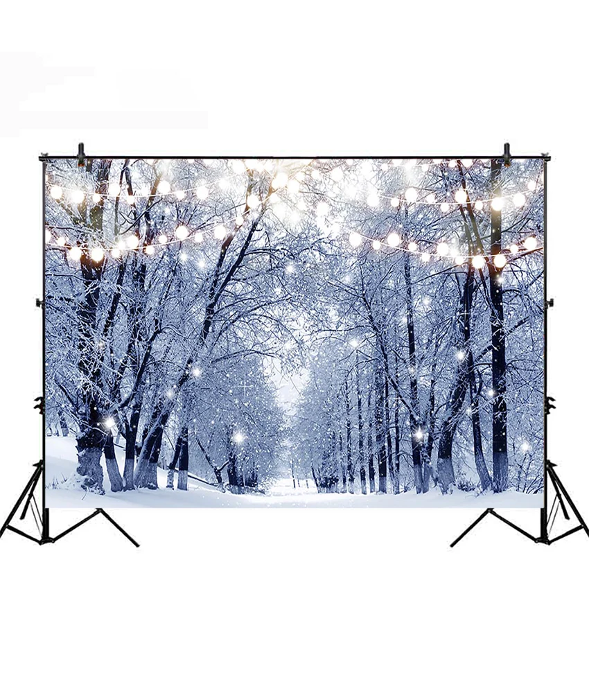 Фотофон Neoback winter wonderland, блестящий лес, Рождественская елка, снег, фон для фотосессия Фотостудия