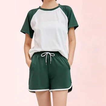 

women sweet pajamas set 2020 summer new fashion female short sleeve two-piece sports casual suit women loose sleepwear clothing