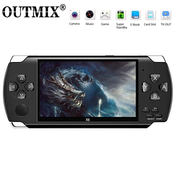 

OUTMIX X6 Video Game Console Player for Game Handheld Retro Game 4.3" Screen Mp4 Player Game Player Support Camera Video E-book