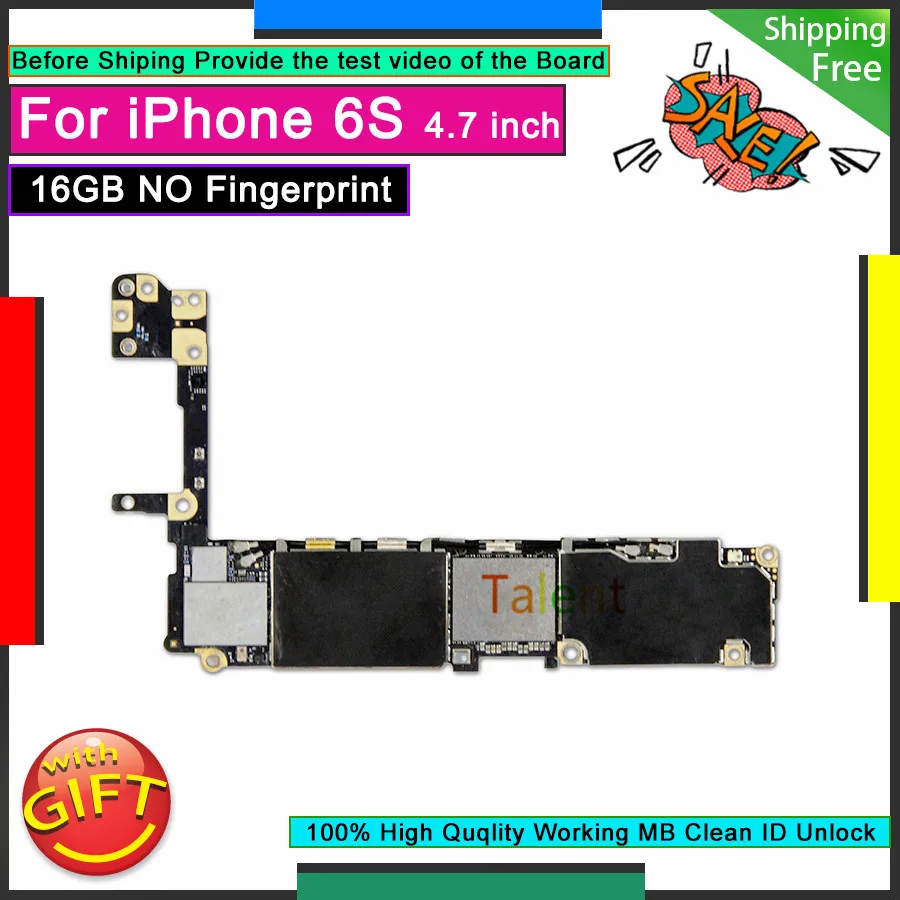 Для IPhone 6S материнская плата 16 Гб без сенсорного ID Кнопка Домой разблокированная