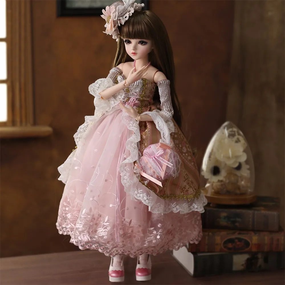

BJD Doll 1/3 Brown Eyes With BJD Clothes Wigs Shoes Makeup 100% Handmade Beauty Toys Silicone Reborn Doll Toy For Children Gifts