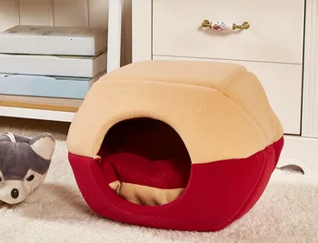

Two Usage Removable Washable Yurt Cat House Cats Dogs Soft Nest Kennel Bed Cave House Sleeping Bag Mat Pad Winter Warm Tent Pets