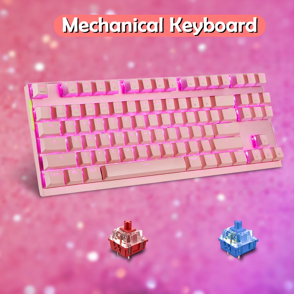 MOTOSPEED Wired 87 Key Russian Spanish Mechanical Keyboard RGB Backlit Anti-Ghosting Gaming keyboard For Teclado Gamer Computer