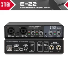 Interfejs Audio XTUGA E22 karta dźwiękowa z monitorowaniem gitara elektryczna nagrywanie na żywo profesjonalna karta dźwiękowa do studia śpiewanie tanie i dobre opinie NONE CN (pochodzenie) Zestawy do nagrywania e-22 sound card Pakiet 1 Professional Sound Card