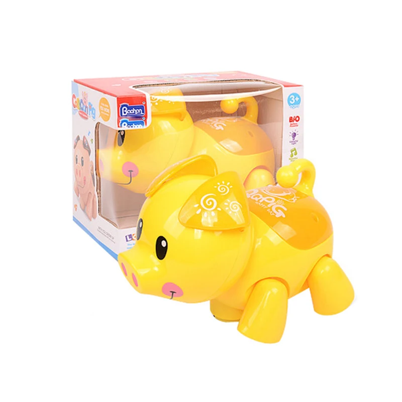 Electronic toy car Cute piggy model Universal walking music cool lighting Interactive Cartoon Pig Electric Virtual Pets kids boy 4