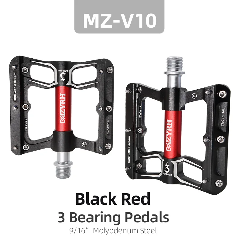MZYRH Pedali per mountain bike in nylon a 3 cuscinetti compositi 9/16 per mountain bike ad alta resistenza antiscivolo superficie per bici Road BMX MTB Fixie Bikesflat