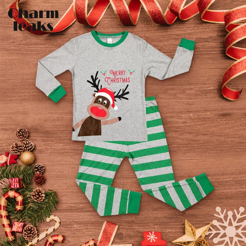 Charmleaks/Детский Рождественский пижамный комплект; Новинка; Рождественская одежда для сна; детская одежда для сна; комплект домашней одежды; зимняя одежда - Цвет: 8111