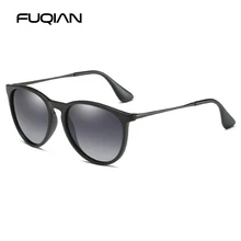 FUQIAN классические круглые поляризационные солнцезащитные очки для мужчин и женщин, модные пластиковые солнцезащитные очки для вождения, черные, розовые очки UV400