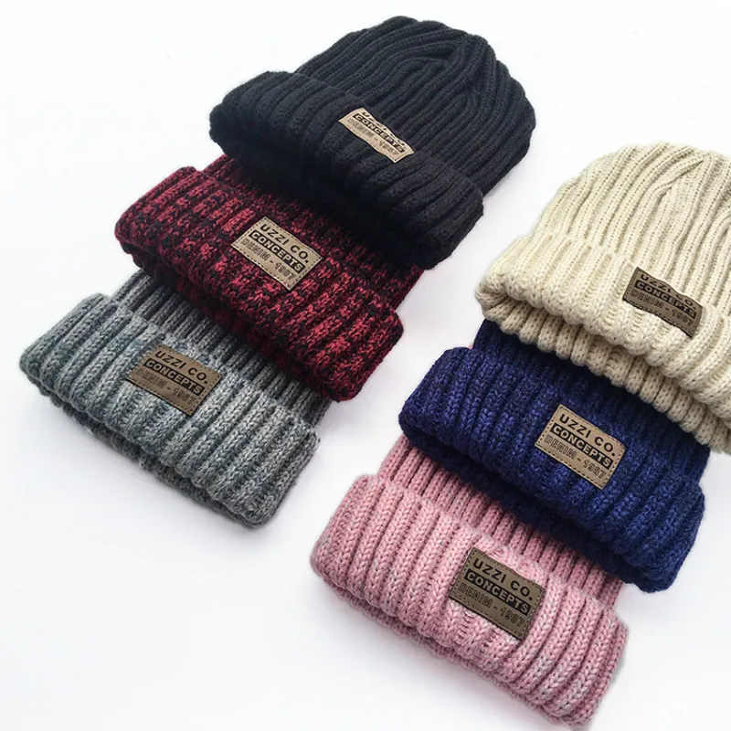 

Fashion thick Twist Thread Knitted Hat Children Female Artificial Winter Hats Caps Girl Women thread Knit Beanies