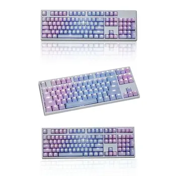 

1 Set Replaceable PBT Keycaps 87 104 108 Transparent Lettering Keys Double Shot R9UA