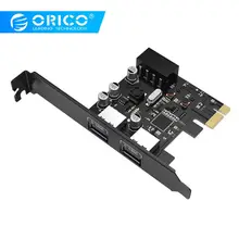 ORICO 2 порта SuperSpeed USB3.0 PCI-E Express card USB 3,0 концентратор адаптер PCI-E плата расширения с 15pin SATA разъем питания